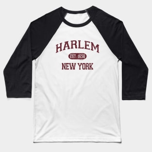 Harlem NY Arch Distressed, Retro Print Baseball T-Shirt